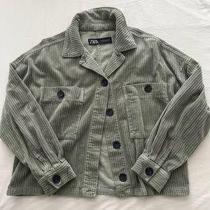 Zara Green Corduroy Shirt/Jacket.